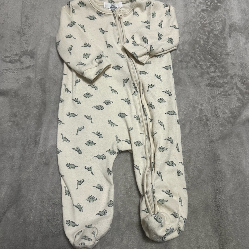Wonderluxe Cozy Cream Baby One Piece with Animal Print